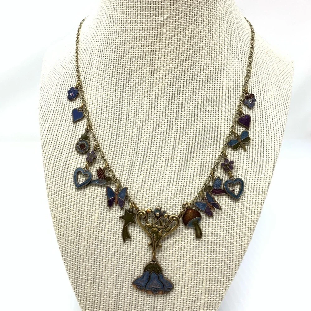 Christine Couturier Necklace Cosmic Boho Charms Hand Enameled Sweet Secrets